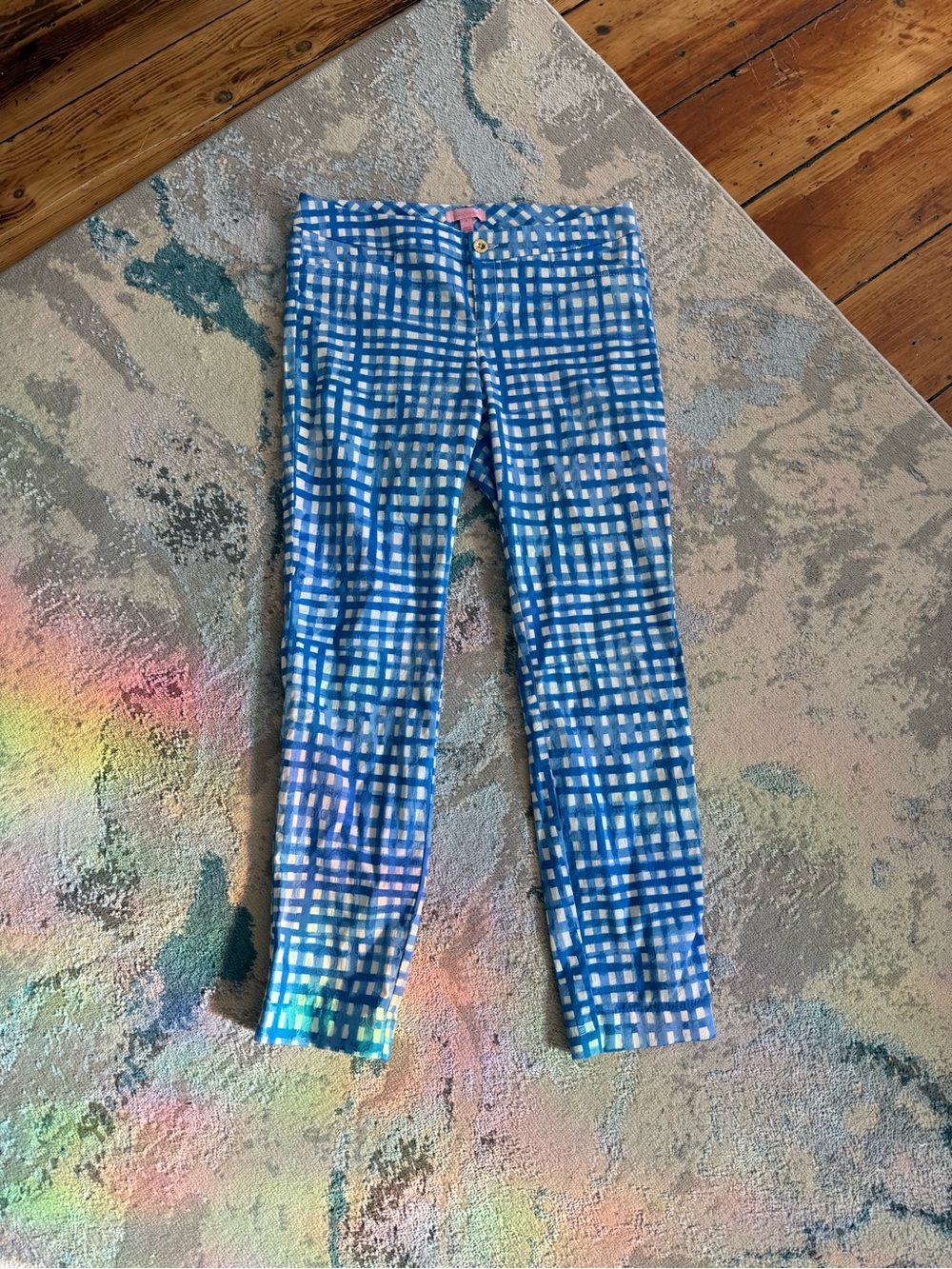 Lilly Pulitzer Kelly Bennet Blue Feelin Beachy Print Ankle Pants Size 6